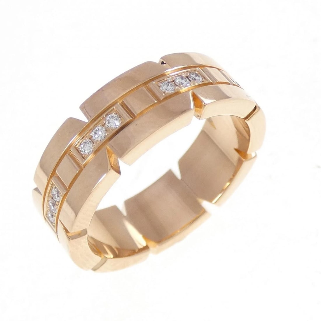 CARTIER TANK FRANCAISE HALF DIAMOND RING: Cartier Tank Francaise Half Diamond Ring Brand: CARTIER Type: Ring Material: 750 Pink Gold, Main Stone/Creation Natural Color: pink Gold Size: US 5 3/4 Accessories: None Accessories Notice