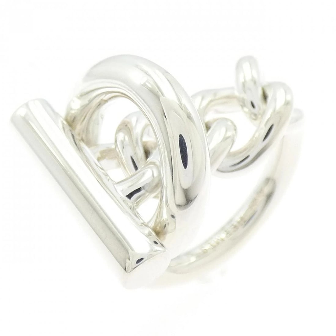 HERMES CROISETTE RING: Hermes Croisette Ring Brand: HERMES Type: Ring Material: 925Silver, Color: Silver Size: US 7 Accessories: None Accessories Notice: When purchasing pre-owned goods, please refer to the photos of the