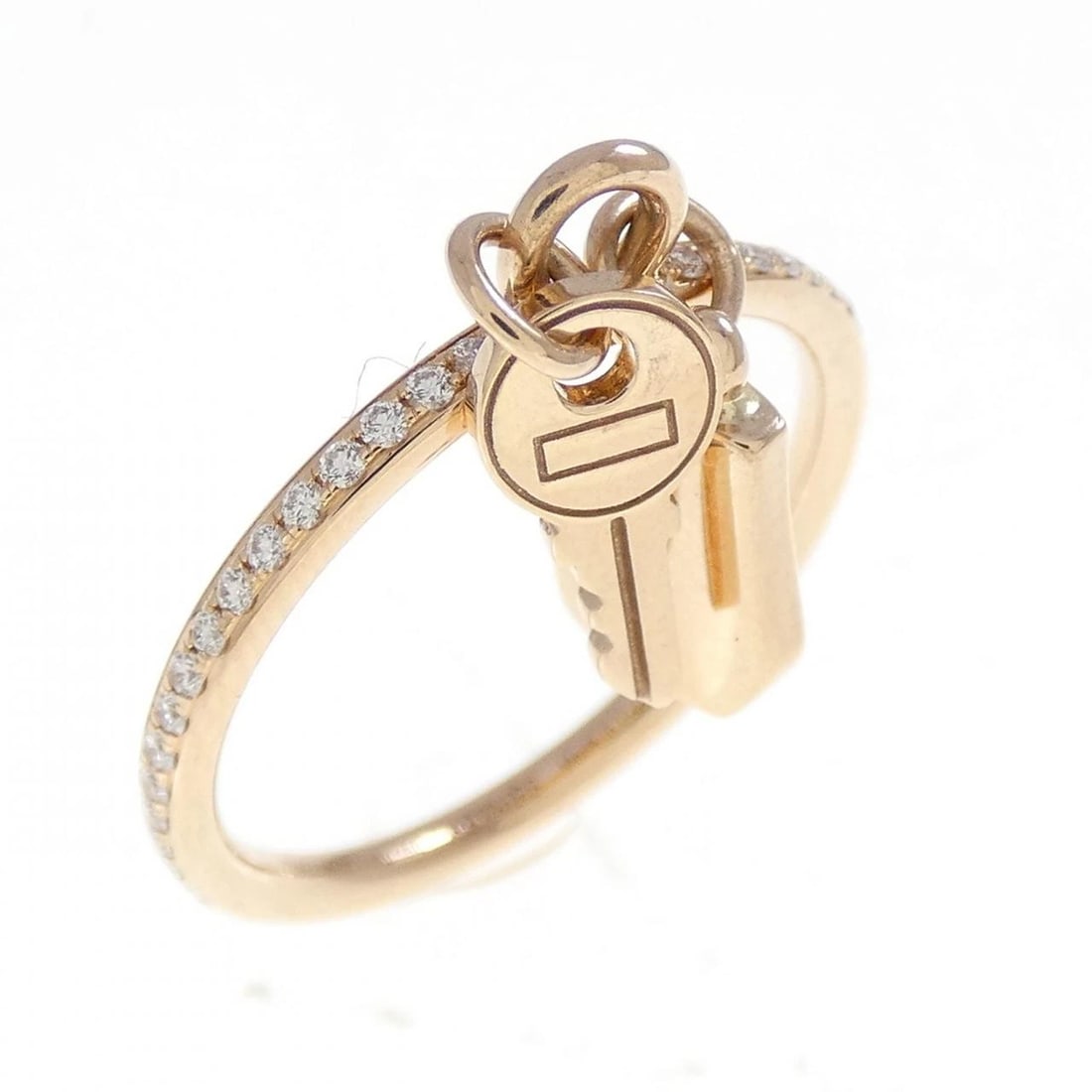 HERMES KELLY CLOCHETTE RING: Hermes Kelly Clochette Ring Brand: HERMES Type: Ring Material: 750 Pink Gold, Main Stone/Creation Natural Color: pink gold Size: US 5 1/2 Accessories: None Accessories Notice: When purchas