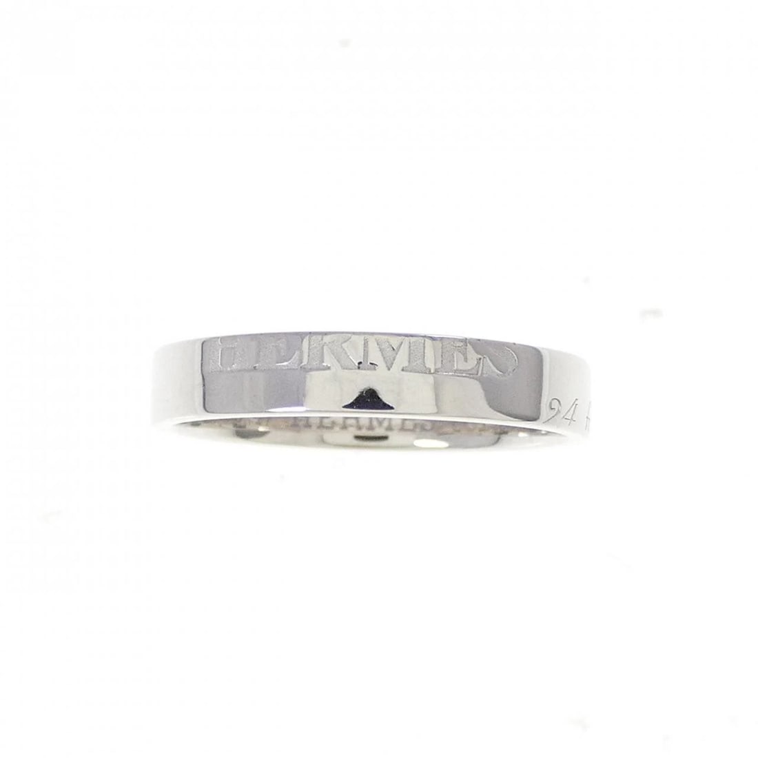 HERMES 750WG RING: Hermes 750WG ring Brand: HERMES Type: Ring Material: 750 white gold, Color: White Gold Size: US 4(47) Accessories: None Accessories Notice: When purchasing pre-owned goods, please refer to the photos