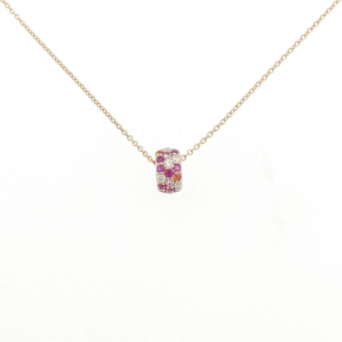 PONTE VECCHIO ROTONDO NECKLACE: Ponte Vecchio Rotondo Necklace Brand: Ponte Vecchio Type: Necklace Material: K18 Pink Gold, Main Stone/Creation RubySecondary Stone Diamond Color: pink Gold Size: Size36?40cmActual Size Pendant