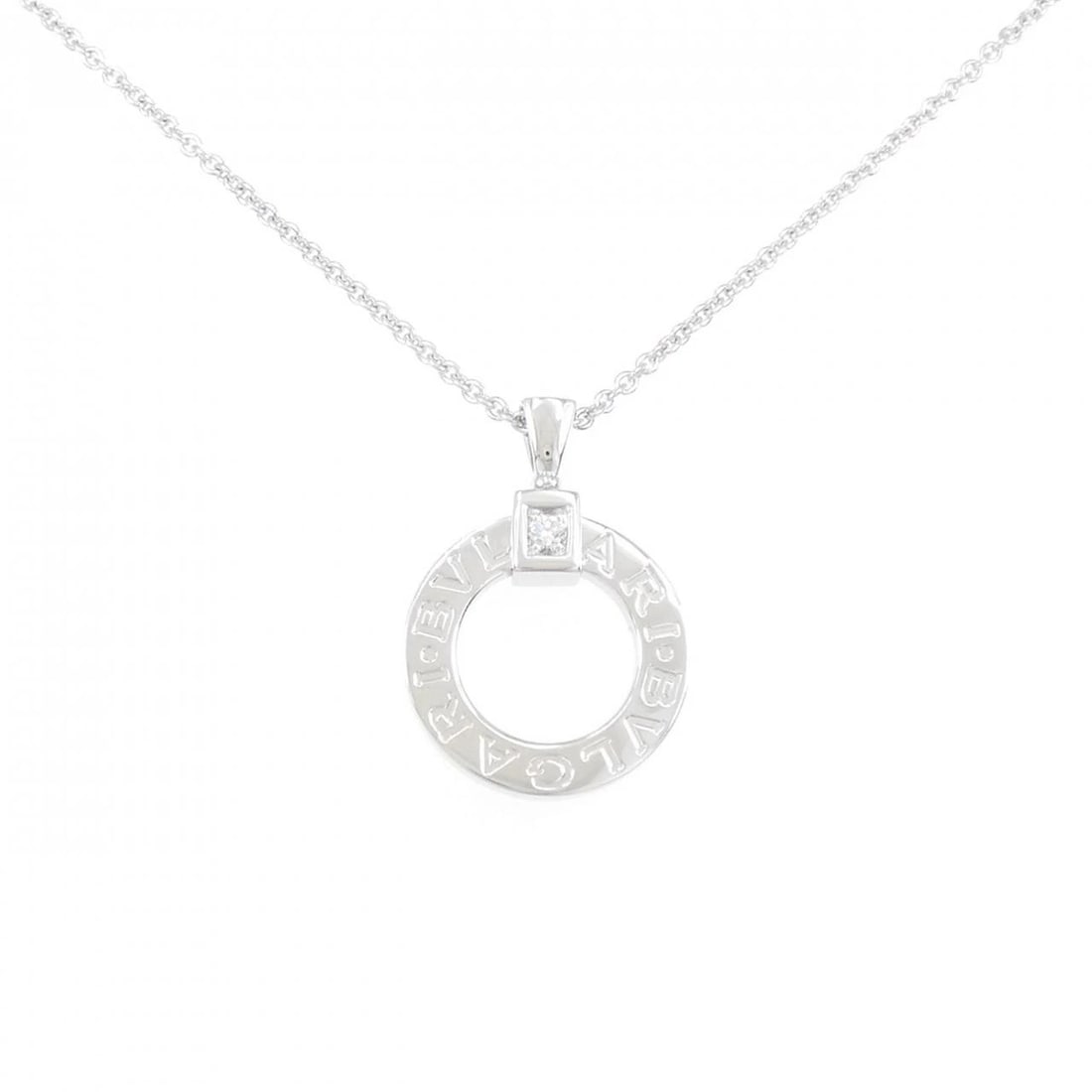 BVLGARI NECKLACE: Bvlgari Necklace Brand: BVLGARI Type: Necklace Material: 750 white gold, Main Stone/Creation Natural Color: white gold Size: 38-45cm Actual Size Pendant length approx. x width approx.: 29.5mmx20.9mm