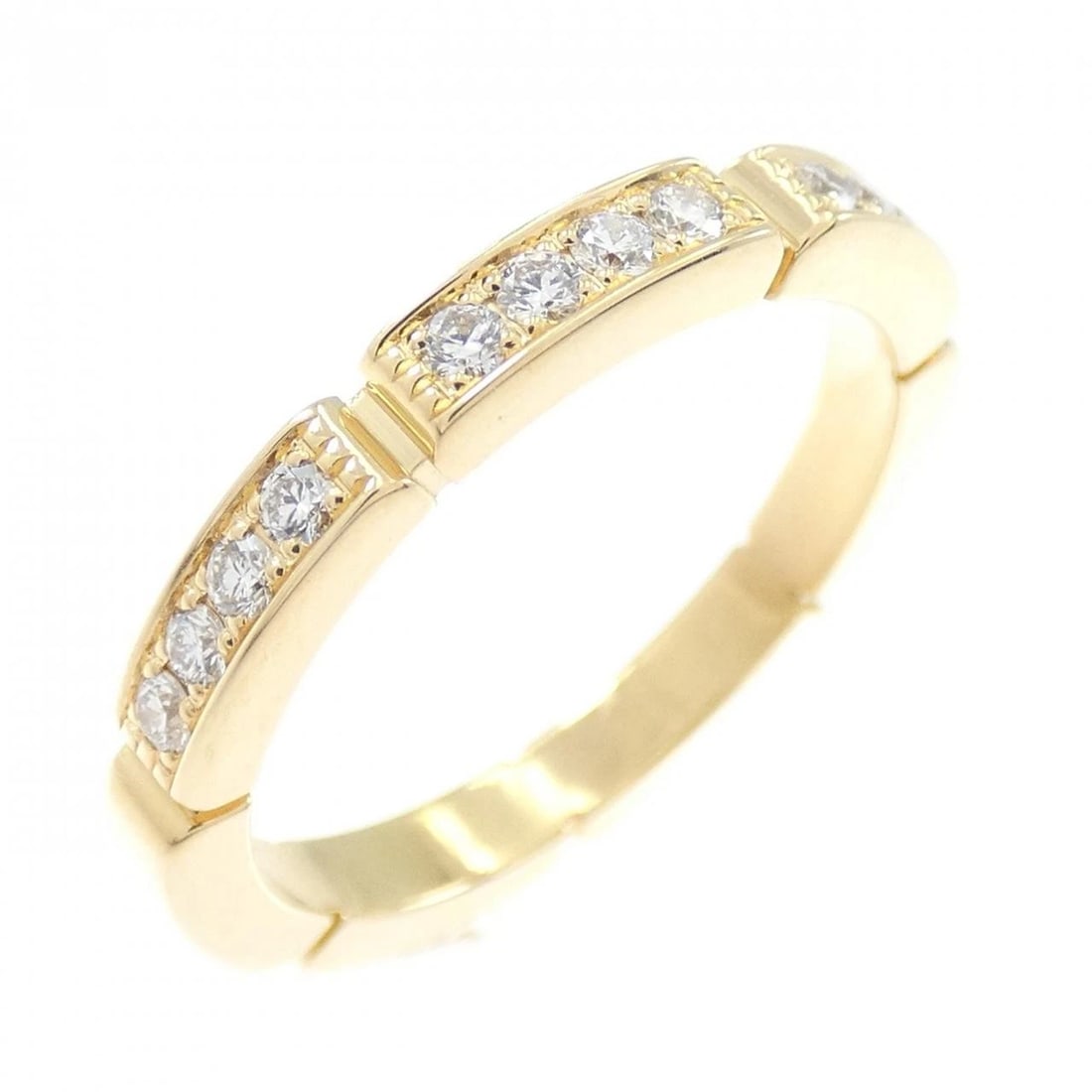 CARTIER MAILLON PANTHERE HALF DIAMOND RING: Cartier Maillon PANTHERE Half Diamond Ring Brand: CARTIER Type: Ring Material: 750 yellow gold, Main Stone/Creation Natural Color: Yellow Gold Size: US 5 1/4(50) Accessories: None Accessories Notice: