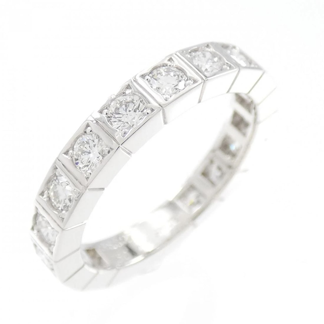 CARTIER LANIER FULL DIAMOND RING: Cartier Lanier full diamond ring Brand: CARTIER Type: ring Material: 750 white gold, Main Stone/Creation Natural Color: White Gold Size: US 5 Accessories: None Accessories Notice: When purchasing