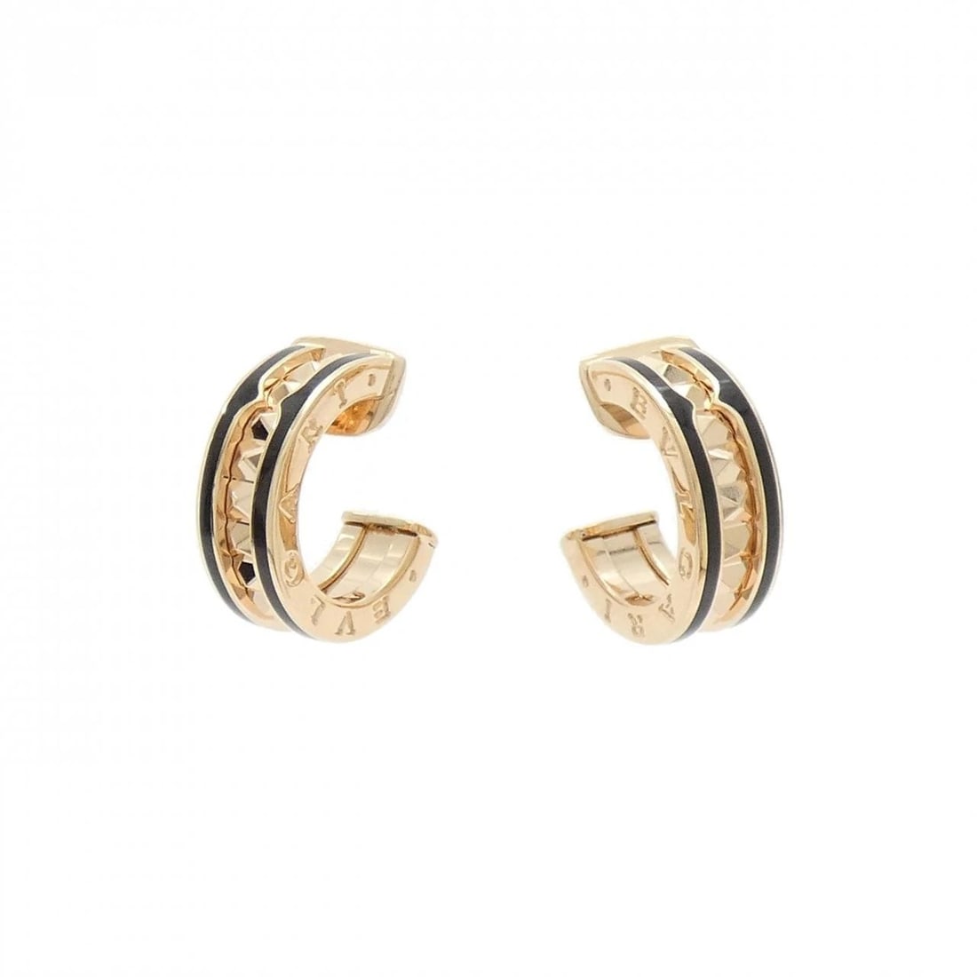 BVLGARI B.ZERO1 PIERCE: Bvlgari B.zero1 Pierce Brand: BVLGARI Type: Pierce/Earring Material: 750 pink gold/ceramic, Color: pink gold/ceramic Size: Actual Size Approx. height x width: 15.8mm x 5.3mm Accessories: None