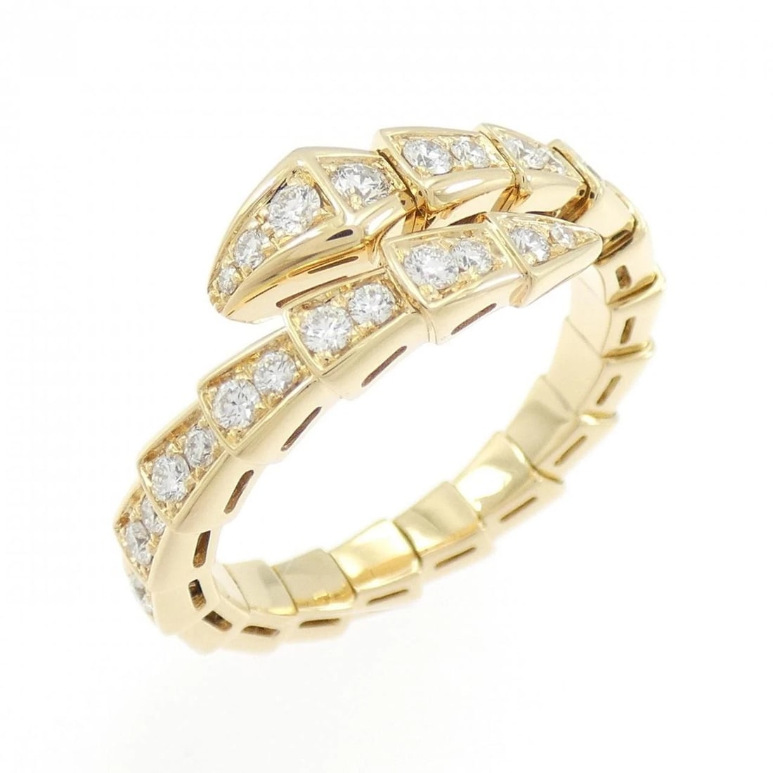 BVLGARI SERPENTI VIPER RING: Bvlgari Serpenti Viper Ring Brand: BVLGARI Type: Ring Material: 750 yellow gold, Main Stone/Creation Natural Color: yellow gold Size: US 8 1/4 Accessories: None Accessories Notice: When pu