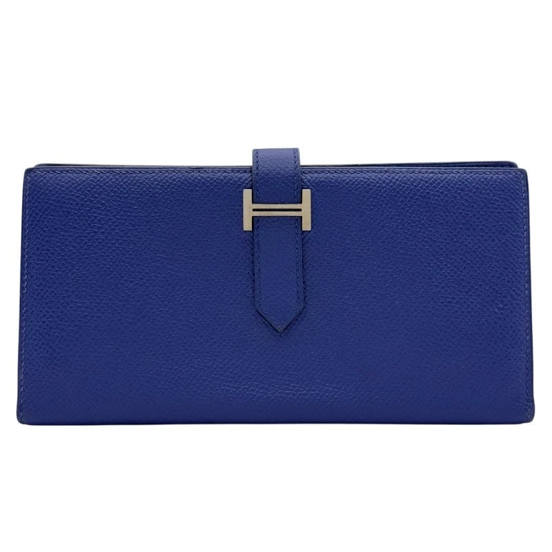 HERMES BEANSUFLA PURSE: HERMES Beansufla purse Brand: HERMES Type: purse Material: Epsom Color: Blue Electric SilverHardware Size: W17.5cm x H9cmx D2cm W6.9 x H3.5x D0.8inch Accessories: None Accessories Notice: When