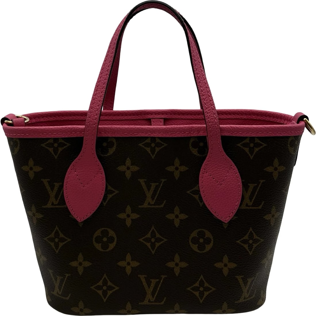 LOUIS VUITTON NEVERFULL BB INSIDE OUT SHOULDER BAG: LOUIS VUITTON Neverfull BB Inside Out Shoulder Bag Brand: LOUIS VUITTON Type: Shoulder Bag Material: Monogram Color: Rose Pondicherry Size: W26cm x H16cmx D10cm W10.2 x H6.3x D3.9inch Accessories: