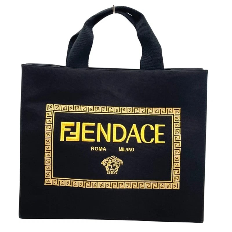 FENDI FENDER CHETTO TOTE BAG: FENDI Fender Chetto Tote Bag Brand: FENDI Type: Tote Bag Material: campus Color: black Size: W46cm x H40cmx D19cm W18.1 x H15.7x D7.5inch Accessories: None Accessories Notice: When purchas