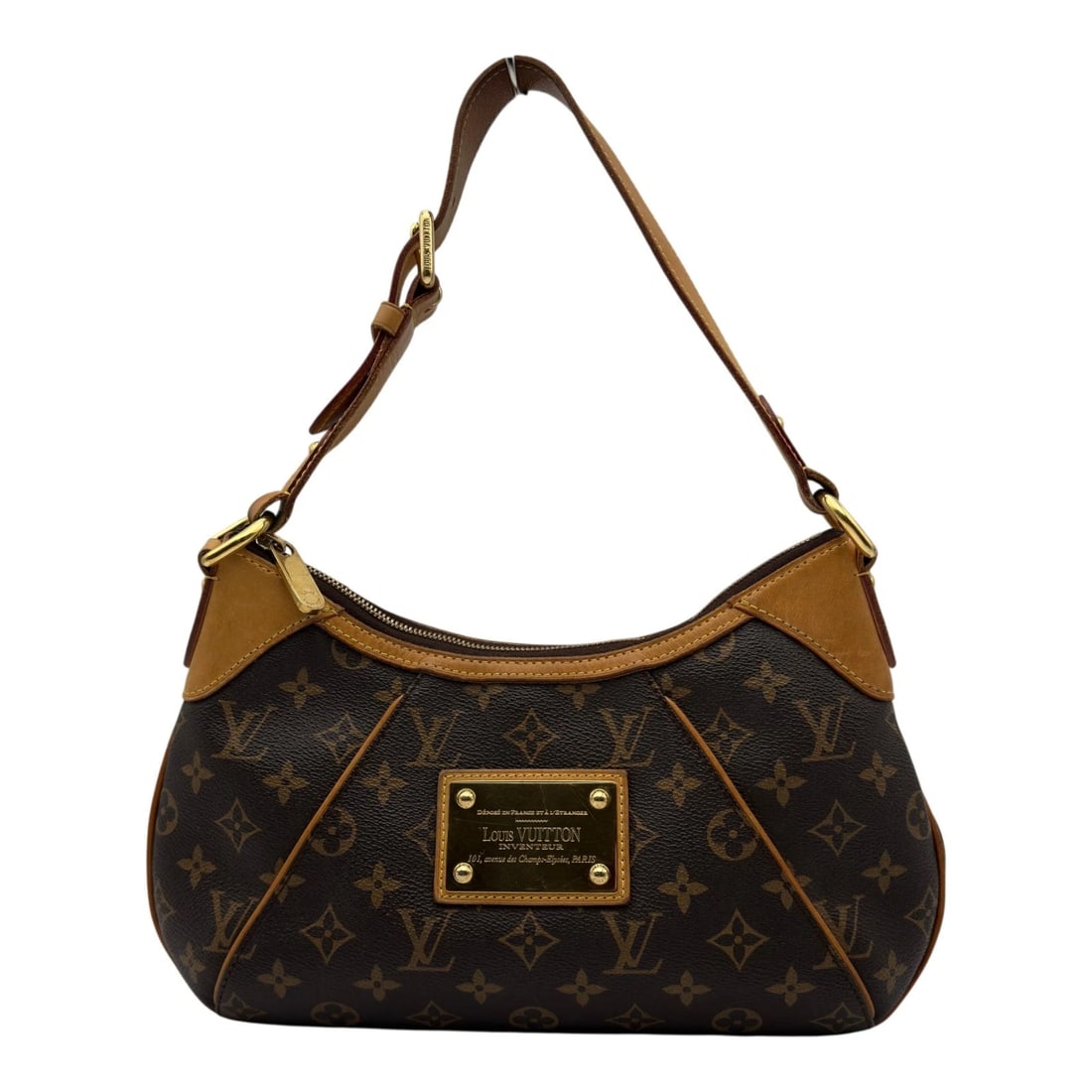 LOUIS VUITTON THAMES PM SHOULDER BAG: LOUIS VUITTON Thames PM Shoulder Bag Brand: LOUIS VUITTON Type: Shoulder Bag Material: monogram/leather Color: Brown Size: W27.0cm x H16.5cmx D6.0cmW10.6 x H6.5x D2.4inch Accessories: None