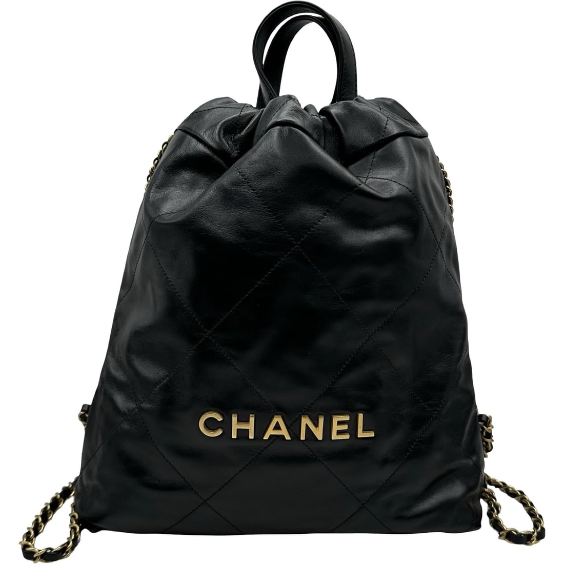 CHANEL CHANEL 22 BACKPACK BACKPACK: CHANEL CHANEL 22 Backpack Backpack Brand: CHANEL Type: Backpack Â· Daypack Material: Calfskin Color: Black Gold Hardware Size: W28cm x H33cmx D8cm W11.0 x H13.0x D3.1inch Accessories: None
