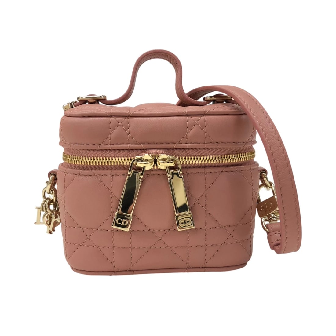 CHRISTIAN DIOR LADY DIOR MICRO VANITY BAG SHOULDER BAG: Christian Dior Lady Dior Micro Vanity Bag Shoulder Bag Brand: Christian Dior Type: Shoulder Bag Material: cannagerum Color: pink Size: W12cm x H9.5cmx D7cmW4.7 x H3.7x D2.8inch Accessories: None <