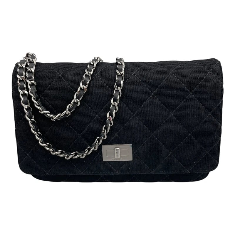 CHANEL MATRASSE CHAIN WALLET SHOULDER: CHANEL Matrasse Chain Wallet Shoulder Brand: CHANEL Type: Shoulder Bag Material: Canvas / Calfskin Color: Black SVHardware Size: W19cm x H12cmx D3.5cmW7.5 x H4.7x D1.4inch Accessories: None