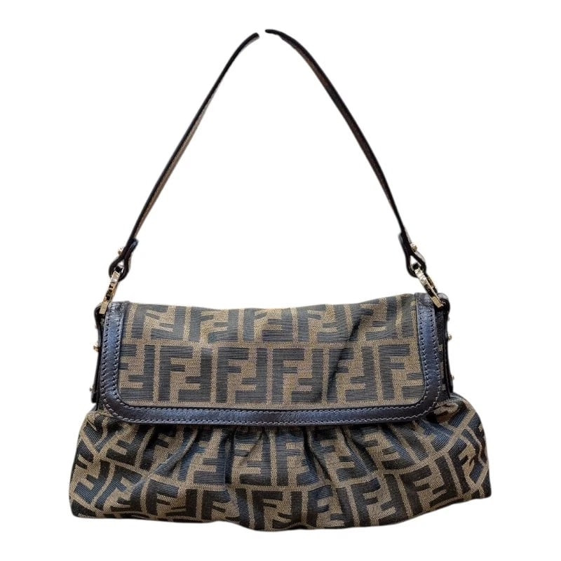 FENDI ZUCCA SHOULDER BAG: FENDI Zucca Shoulder Bag Brand: FENDI Type: Shoulder Bag Material: Nylon canvas Color: NONE Size: W31cm x H17cmx D5.5cmW12.2 x H6.7x D2.2inch Accessories: None Accessories Notice: When pur