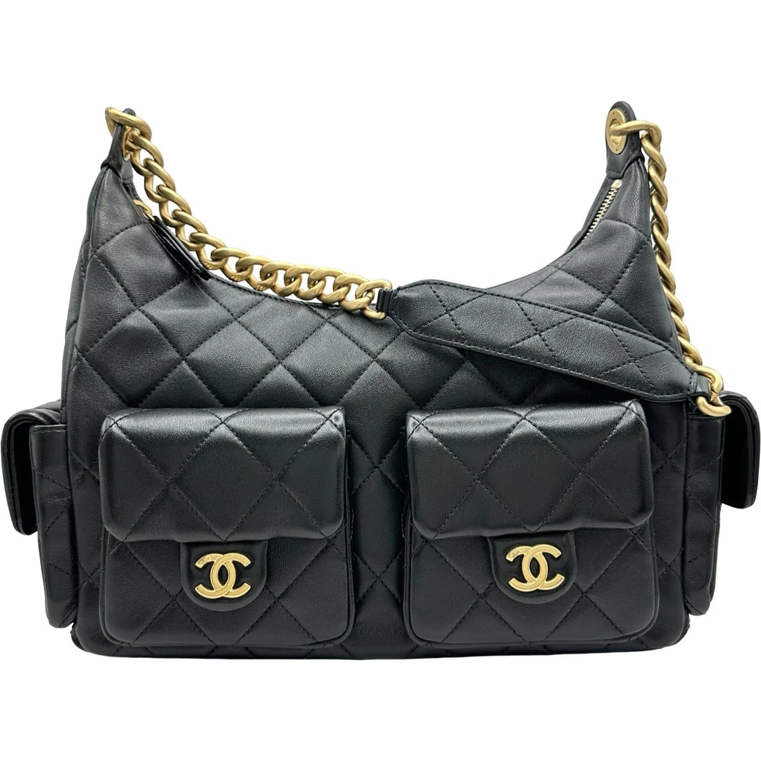 CHANEL MATELASSÉ HOBO BAG SHOULDER BAG: CHANEL Matelassé Hobo Bag Shoulder Bag Brand: CHANEL Type: Shoulder Bag Material: lambskin Color: black Size: W35cm x H28cmx D15cm W13.8 x H11.0x D5.9inch Accessories: None Accessories Not