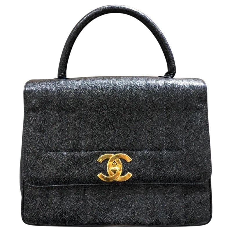 CHANEL MADEMOISELLE TOP HANDLE BAG HANDBAG: CHANEL Mademoiselle Top Handle Bag Handbag Brand: CHANEL Type: Handbag Material: Caviar skin Color: Black Gold Hardware Size: W31.5cm x H25cmx D9.6cm W12.4 x H9.8x D3.8inch Accessories: None <