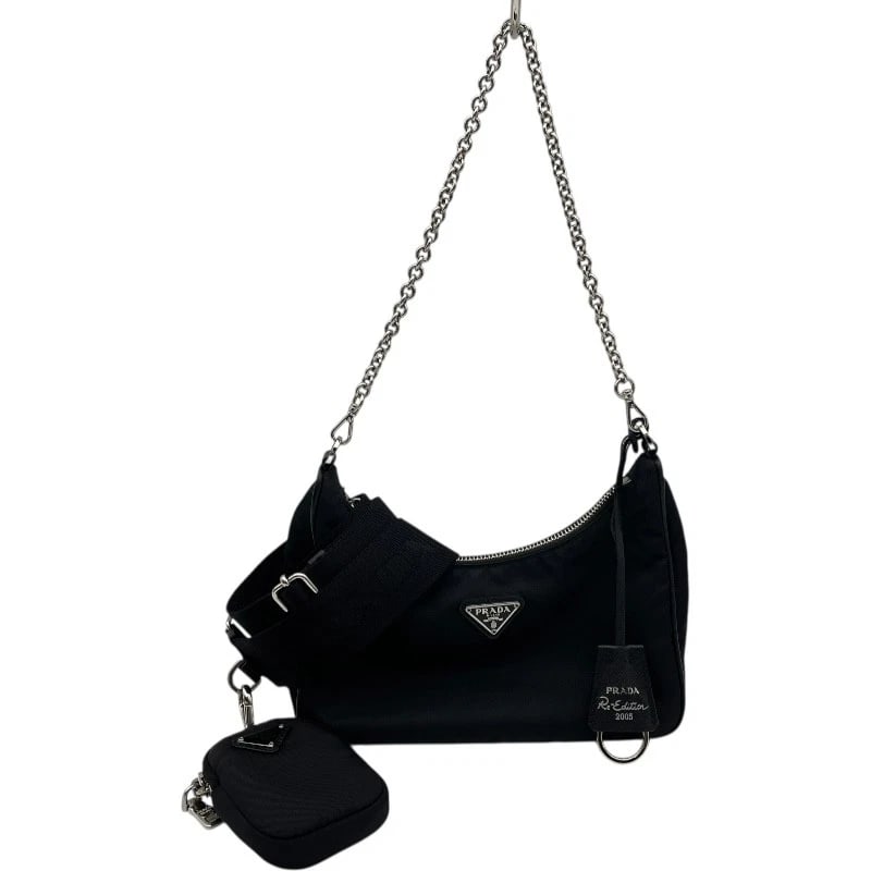 PRADA RE-EDITION BAG SHOULDER BAG: PRADA Re-Edition Bag Shoulder Bag Brand: PRADA Type: Shoulder Bag Material: Nylon Color: Black SVHardware Size: W21cm x H16cmx D6cmW8.3 x H6.3x D2.4inch Accessories: None Accessories Notic