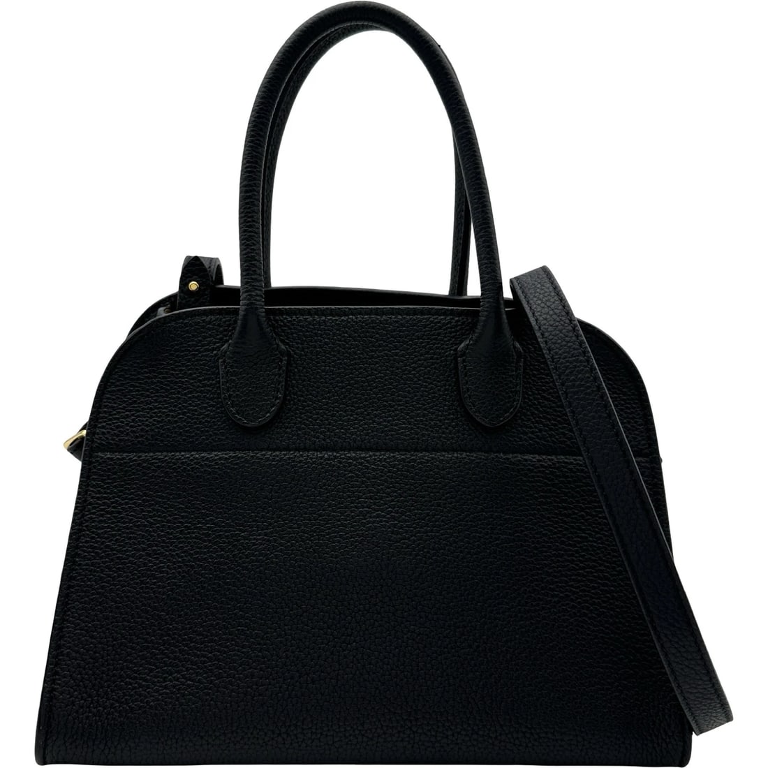 THE ROW MARGAUX 10 SHOULDER BAG: The Row margaux 10 Shoulder Bag Brand: The Row Type: Shoulder Bag Material: leather Color: Navy Gold Hardware Size: W25cm x H18.5cmx D12.5cmW9.8 x H7.3x D4.9inch Accessories: None Accessories Notice: