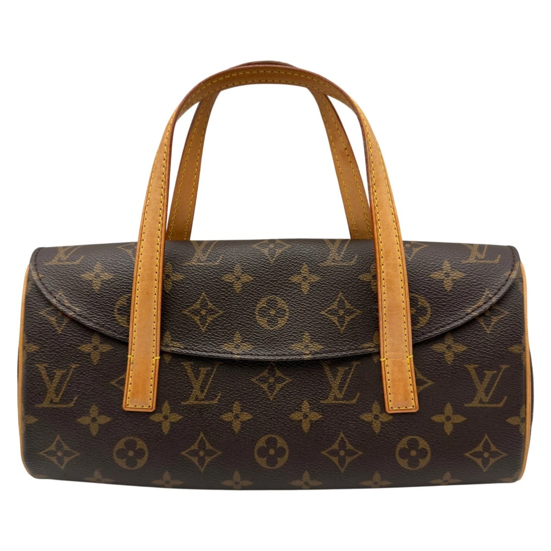 LOUIS VUITTON SONATINE HANDBAG: LOUIS VUITTON Sonatine Handbag Brand: LOUIS VUITTON Type: Handbag Material: monogram/leather Color: Brown Size: W28.0cm x H13.0cmx D5.5cm W11.0 x H5.1x D2.2inch Accessories: None Accessories Notice: