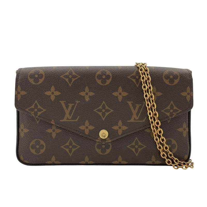 LOUIS VUITTON POCHETTE FELICE SHOULDER BAG: LOUIS VUITTON Pochette Felice Shoulder Bag Brand: LOUIS VUITTON Type: Shoulder Bag Material: Monogram Fuchsia Color: Brown Size: W21cm x H12cmx D3cmW8.3 x H4.7x D1.2inch Accessories: None Accessories