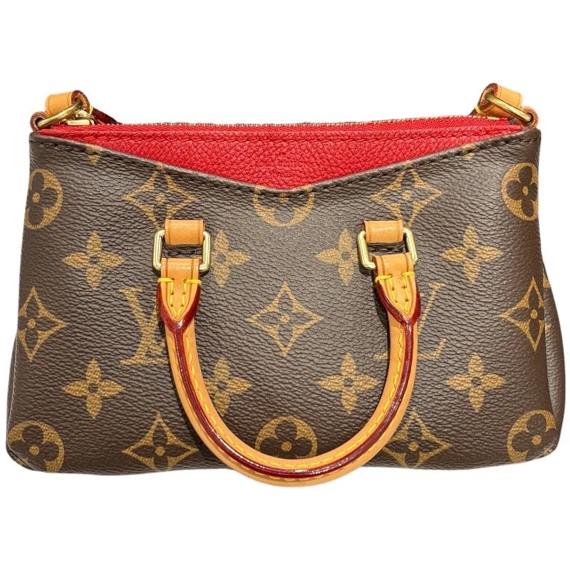 LOUIS VUITTON NANO PALACE SHOULDER BAG: LOUIS VUITTON Nano Palace Shoulder Bag Brand: LOUIS VUITTON Type: Shoulder Bag Material: Monogram / Slys Color: Red Size: W18cm x H11cmx D5.5cmW7.1 x H4.3x D2.2inch Accessories: None Acces