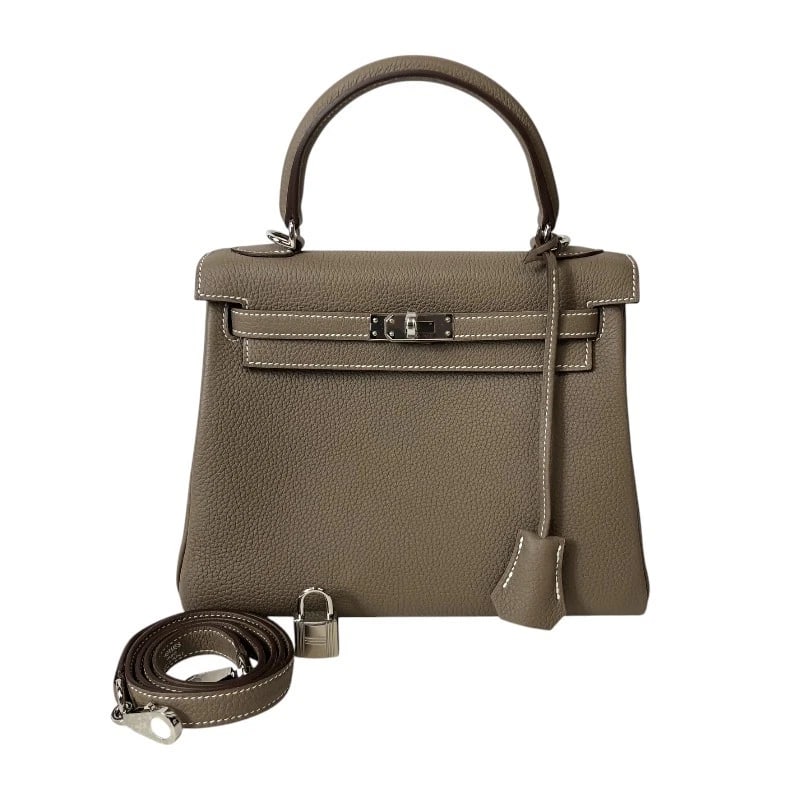 HERMES KELLY 25 INNER STITCH SHOULDER BAG: HERMES Kelly 25 inner stitch Shoulder Bag Brand: HERMES Type: Shoulder Bag Material: Togo Color: Etop SilverHardware Size: W46.5cm x H28.5cmx D14.5cm W18.3 x H11.2x D5.7inch Accessories: None