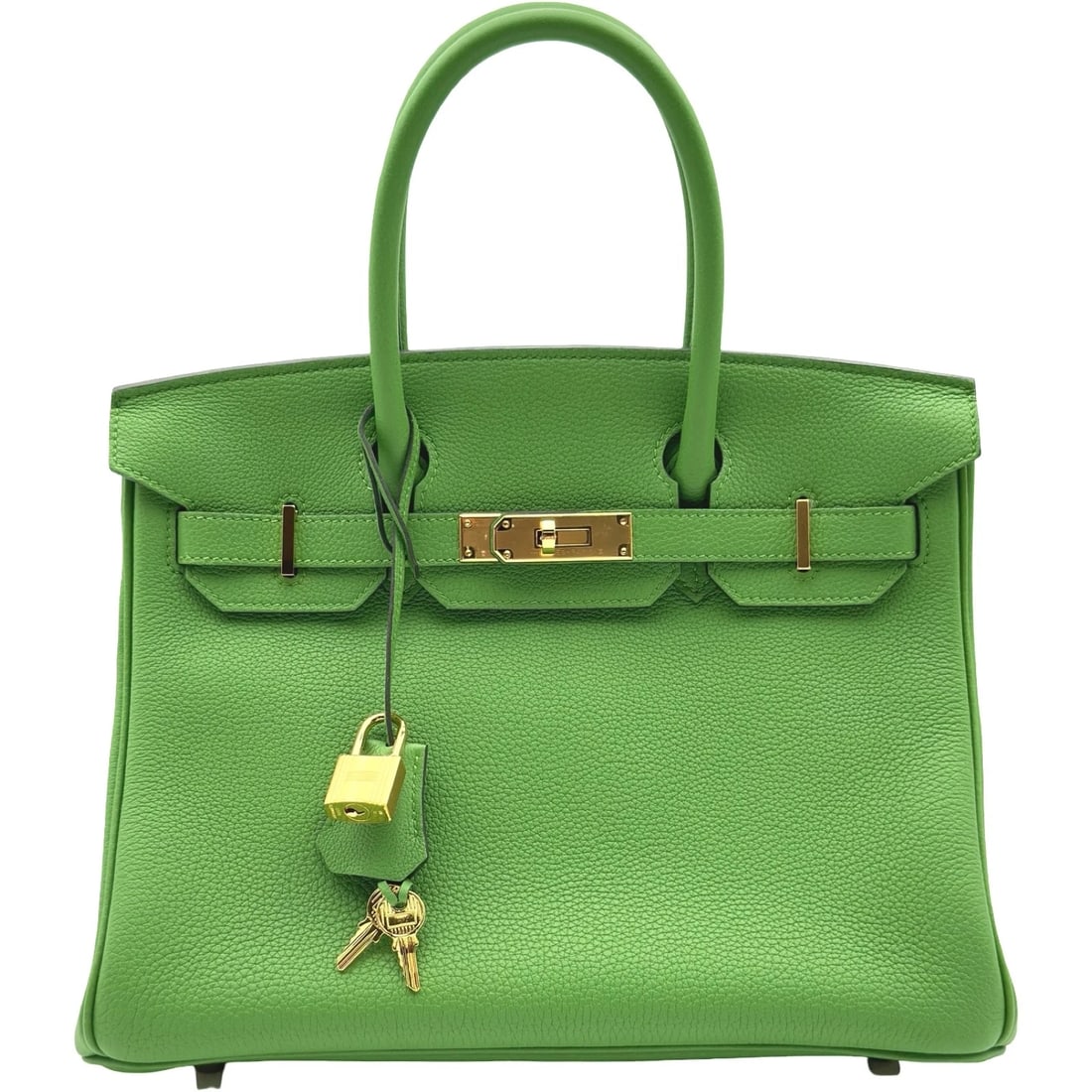 HERMES BIRKIN 30 HANDBAG: HERMES Birkin 30 Handbag Brand: HERMES Type: Handbag Material: Togo Color: Vert Yucca Gold Hardware Size: W30cm x H23cmx D15cm W11.8 x H9.1x D5.9inch Accessories: None Accessories Notice: