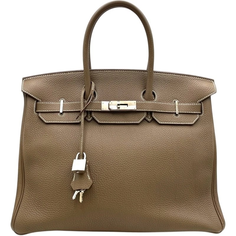 HERMES BIRKIN 35 HANDBAG: HERMES Birkin 35 Handbag Brand: HERMES Type: Handbag Material: Togo Color: Etup SV Hardware Size: W35cm x H25cmx D18cm W13.8 x H9.8x D7.1inch Accessories: None Accessories Notice: When purchasing