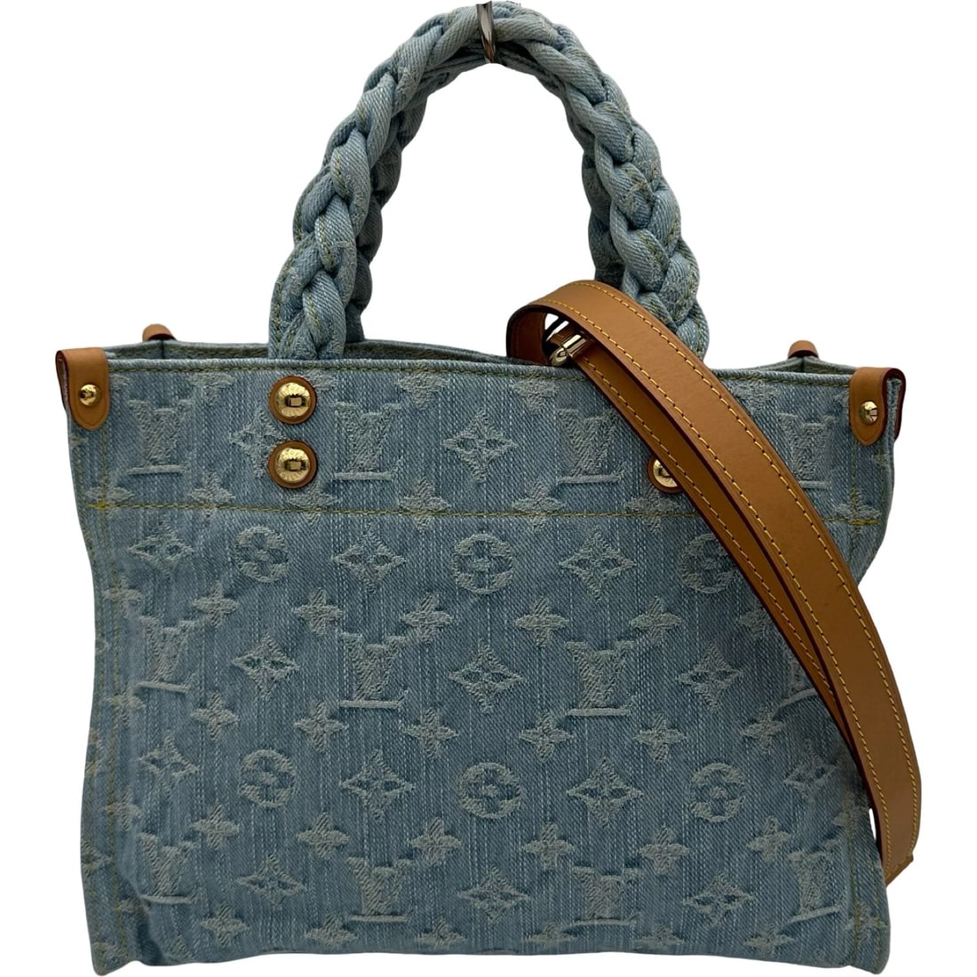 LOUIS VUITTON LET GO BY THE POOL SHOULDER BAG: LOUIS VUITTON Let Go By the Pool Shoulder Bag Brand: LOUIS VUITTON Type: Shoulder Bag Material: Monogram denim Color: Light blue Size: W27.5cm x H21.5cmx D9cm W10.8 x H8.5x D3.5inch Accessories: N