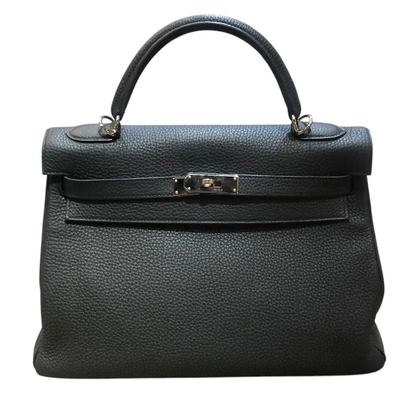 HERMES KELLY 32 INTERNAL SEWING HANDBAG: HERMES Kelly 32 internal sewing Handbag Brand: HERMES Type: Handbag Material: Togo Color: Black/Silver Hardware Size: W32cm x H23cmx D13cm W12.6 x H9.1x D5.1inch Accessories: None Accessories Notice: