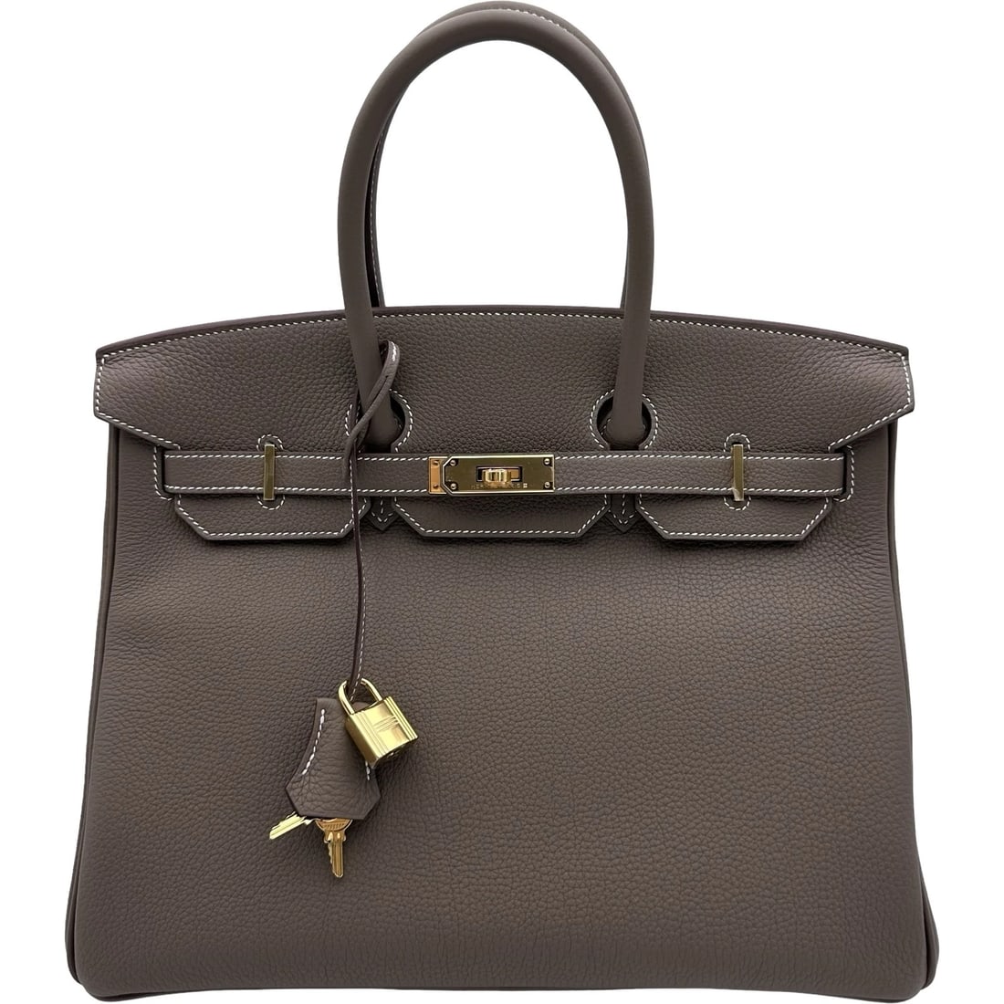 HERMES BIRKIN 35 HANDBAG: HERMES Birkin 35 Handbag Brand: HERMES Type: Handbag Material: Togo Color: Etup Gold Hardware Size: W35cm x H25cmx D18cm W13.8 x H9.8x D7.1inch Accessories: None Accessories Notice: When p