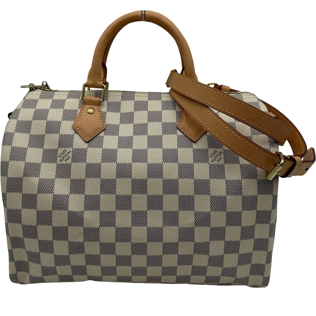 LOUIS VUITTON SPEEDY BANDRIERE 30 SHOULDER BAG: LOUIS VUITTON Speedy Bandriere 30 Shoulder Bag Brand: LOUIS VUITTON Type: Shoulder Bag Material: Damier Azul Color: Ivory Size: W30cm x H21cmx D16.5cmW11.8 x H8.3x D6.5inch Accessories: None <