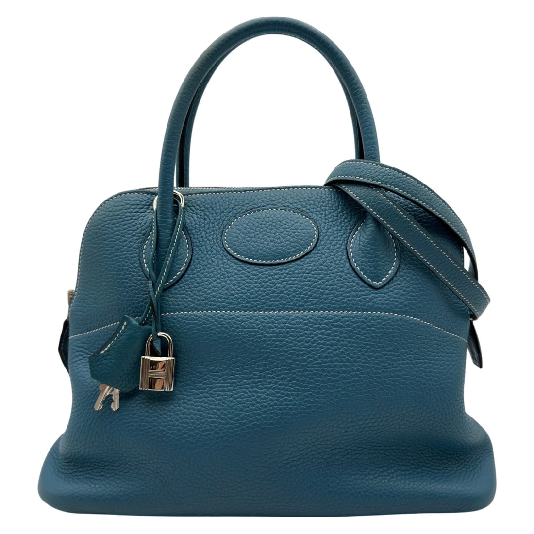 HERMES BORED 31 SHOULDER BAG: HERMES Bored 31 Shoulder Bag Brand: HERMES Type: Shoulder Bag Material: Taurillon Clemence Color: SilverHardware Size: W31.0cm x H22.0cmx D12.0cmW12.2 x H8.7x D4.7inch Accessories: None Ac