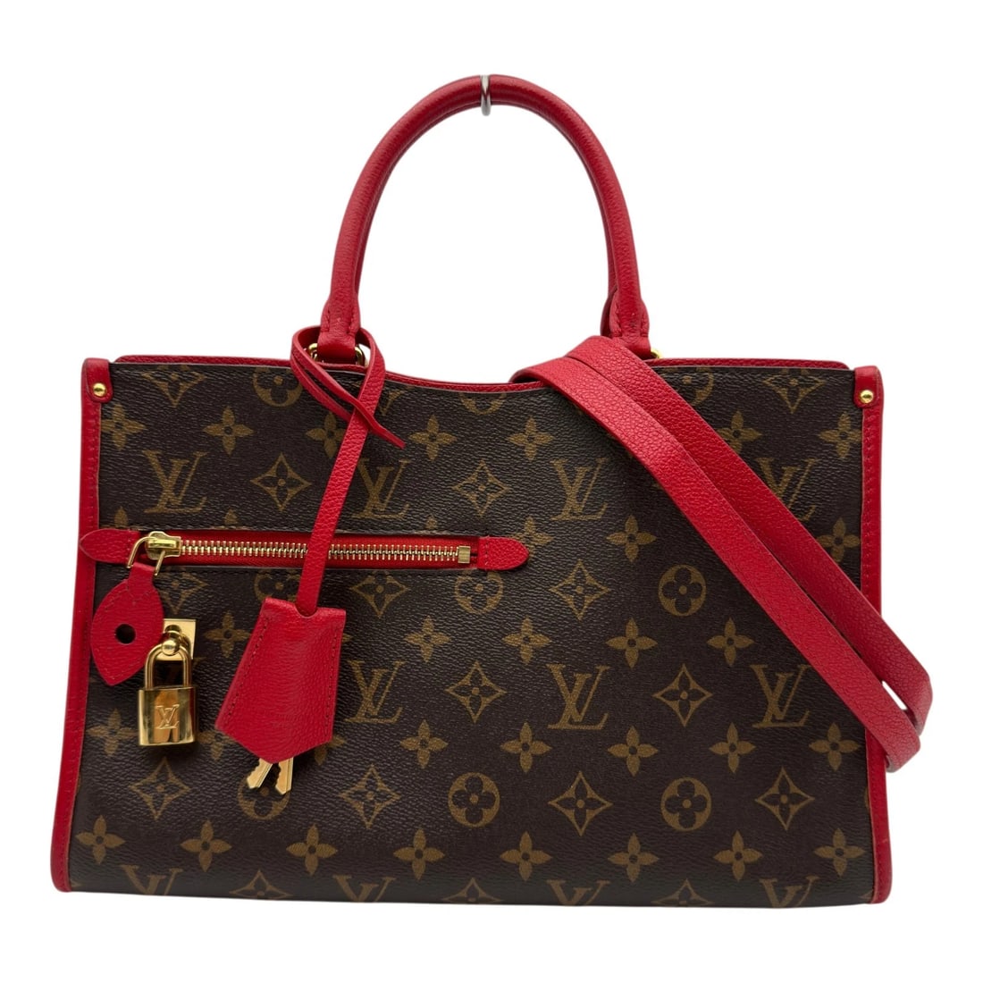 LOUIS VUITTON POPAN COOL PM SHOULDER: LOUIS VUITTON Popan cool PM Shoulder Brand: LOUIS VUITTON Type: Shoulder Bag Material: monogram/leather Color: Red Size: W31.5cm x H20.0cmx D12.0cmW12.4 x H7.9x D4.7inch Accessories: None