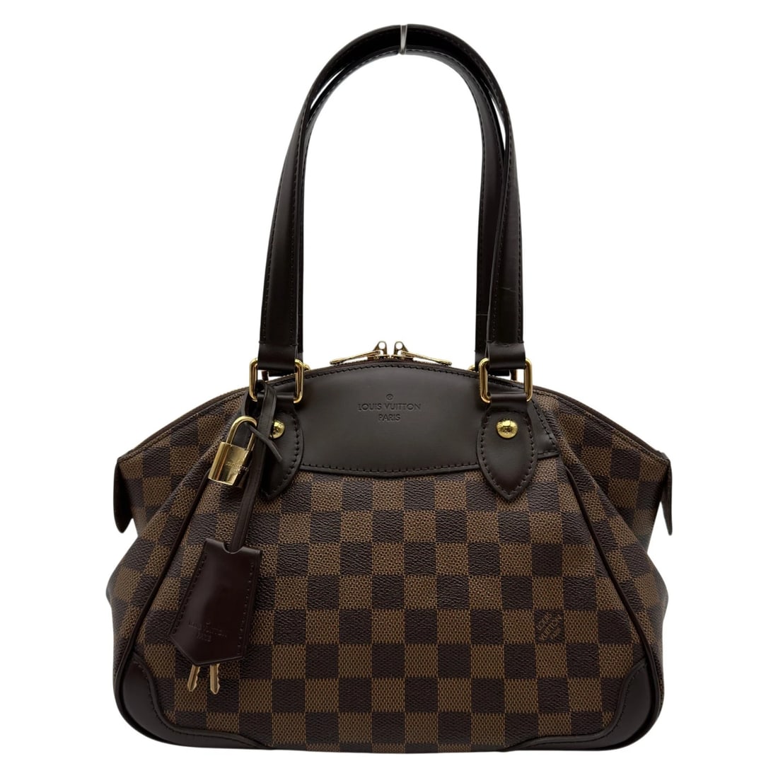 LOUIS VUITTON VERONA PM HANDBAG: LOUIS VUITTON Verona PM Handbag Brand: LOUIS VUITTON Type: Handbag Material: Damier/Leather Color: Brown Size: W28.0cm x H21.0cmx D16.0cm W11.0 x H8.3x D6.3inch Accessories: None Accessori