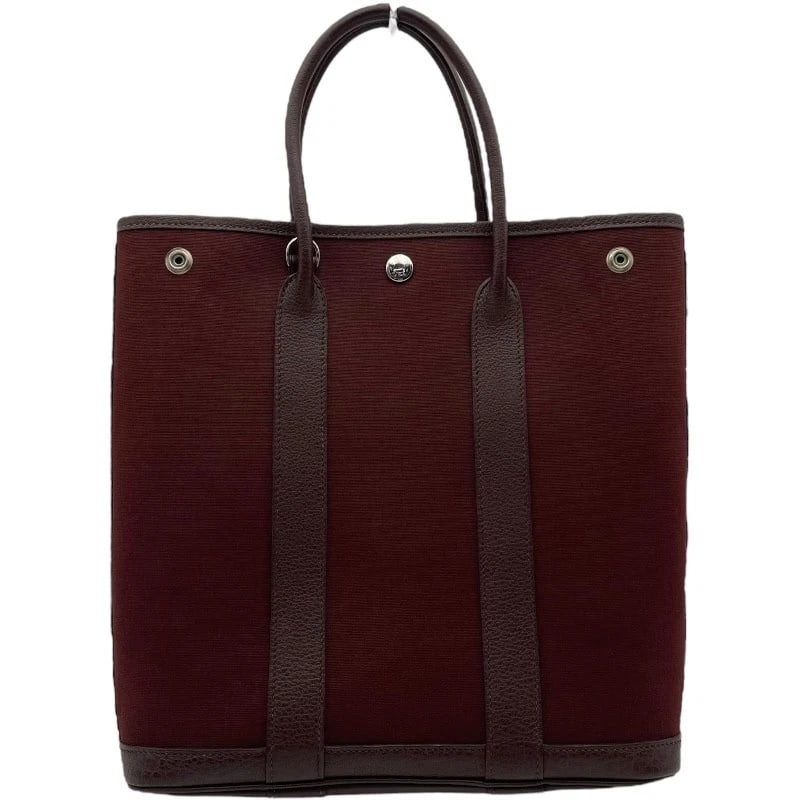 HERMES GARDEN FILE PM TOKI HANDBAG: HERMES Garden File PM Toki Handbag Brand: HERMES Type: Handbag Material: Towar Color: Brown SilverHardware Size: W28cm x H29cmx D6cm W11.0 x H11.4x D2.4inch Accessories: None Accessories Notice: When
