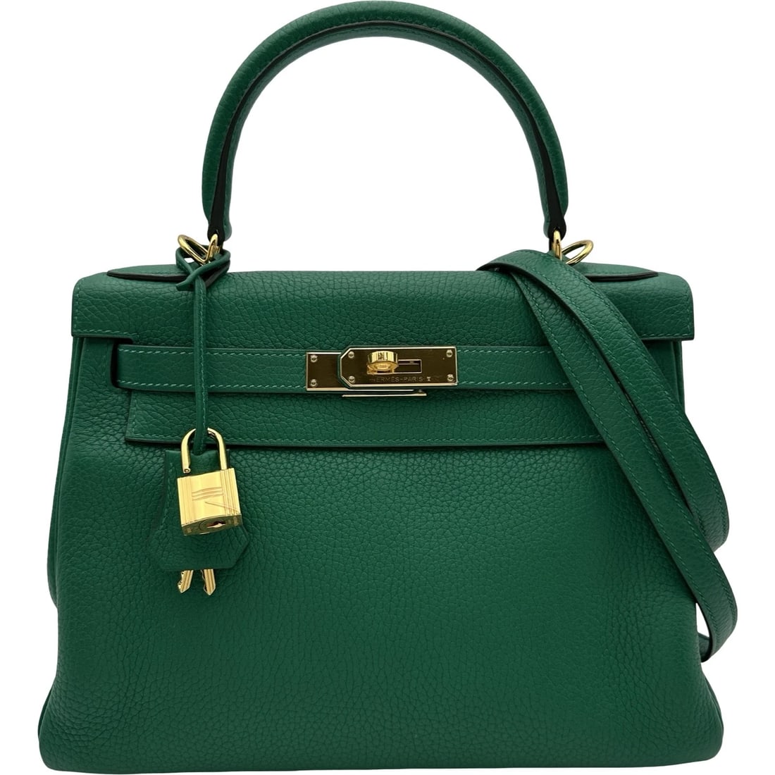 HERMES KELLY 28 INTERNAL SEWING SHOULDER BAG: HERMES Kelly 28 internal sewing Shoulder Bag Brand: HERMES Type: Shoulder Bag Material: Taurillon Clemence Color: Vert Vertigo GoldHardware Size: W28cm x H22cmx D11cmW11.0 x H8.7x D4.3inch Accesso