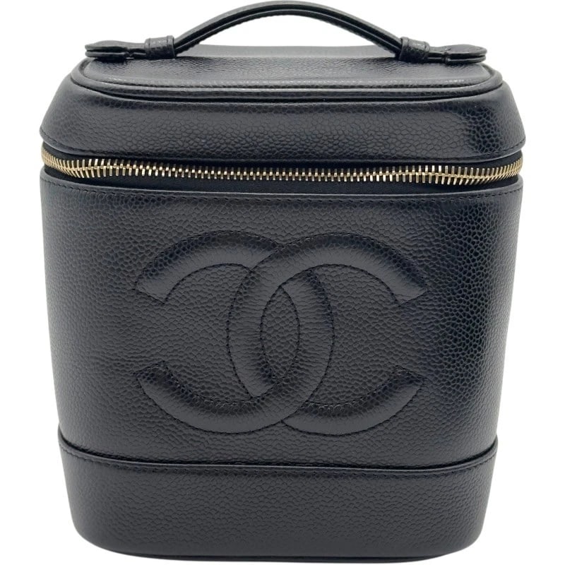 CHANEL VANITY HANDBAG: CHANEL Vanity Handbag Brand: CHANEL Type: Handbag Material: caviar Color: Black GD Hardware Size: W15cm x H17cmx D12cm W5.9 x H6.7x D4.7inch Accessories: None Accessories Notice: When purchasing