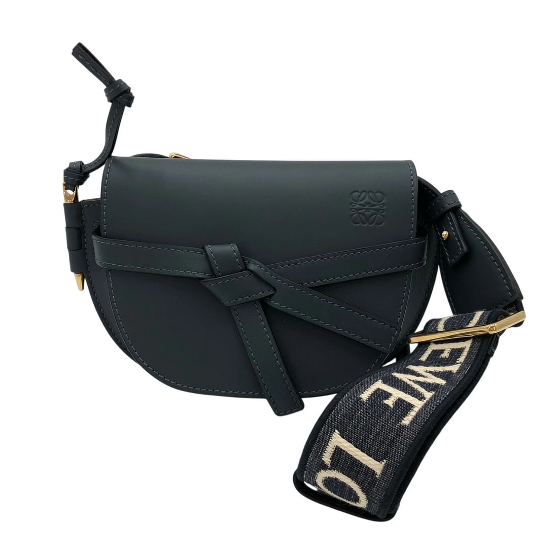 LOEWE GATE DUAL BAG MINI SHOULDER BAG: LOEWE gate dual bag mini Shoulder Bag Brand: LOEWE Type: Shoulder Bag Material: Smooth Calfskin Color: Oxyblue Gold Hardware Size: W20cm x H13cmx D8cmW7.9 x H5.1x D3.1inch Accessories: None