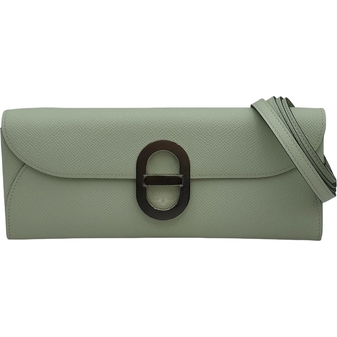 HERMES MAILLON TO GO SHOULDER BAG: HERMES Maillon to Go Shoulder Bag Brand: HERMES Type: Shoulder Bag Material: Epsom Color: Veil Fizz SilverHardware Size: W23.5cm x H10cmx D2.5cmW9.3 x H3.9x D1.0inch Accessories: None Acce