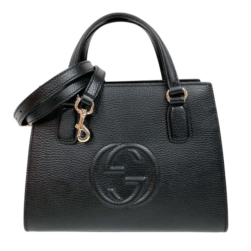 GUCCI SOHO HANDBAGS HANDBAG: GUCCI Soho Handbags Handbag Brand: GUCCI Type: Handbag Material: leather Color: Black Gold Hardware Size: W26cm x H19cmx D12cm W10.2 x H7.5x D4.7inch Accessories: None Accessories Notice: