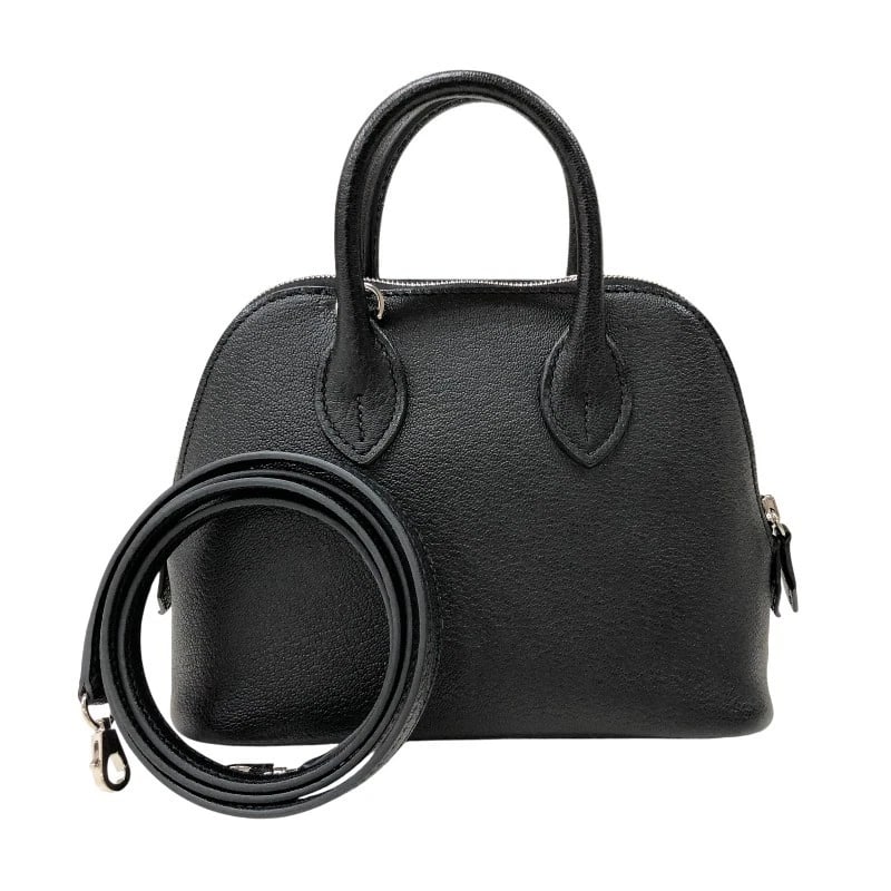 HERMES BORED MINI HANDBAG: HERMES Bored Mini Handbag Brand: HERMES Type: Handbag Material: Shave Color: Black SilverHardware Size: W18cm x H13.5cmx D7.5cm W7.1 x H5.3x D3.0inch Accessories: None Accessories Notice: