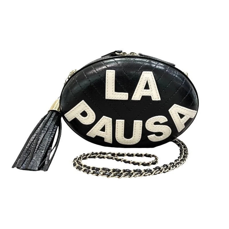 CHANEL LA PAUSA CHAIN BAG SHOULDER BAG: CHANEL La Pausa Chain Bag Shoulder Bag Brand: CHANEL Type: Shoulder Bag Material: Calf leather Color: Black Gold Hardware Size: W18cm x H12.5cmx D6.5cm W7.1 x H4.9x D2.6inch Accessories: None