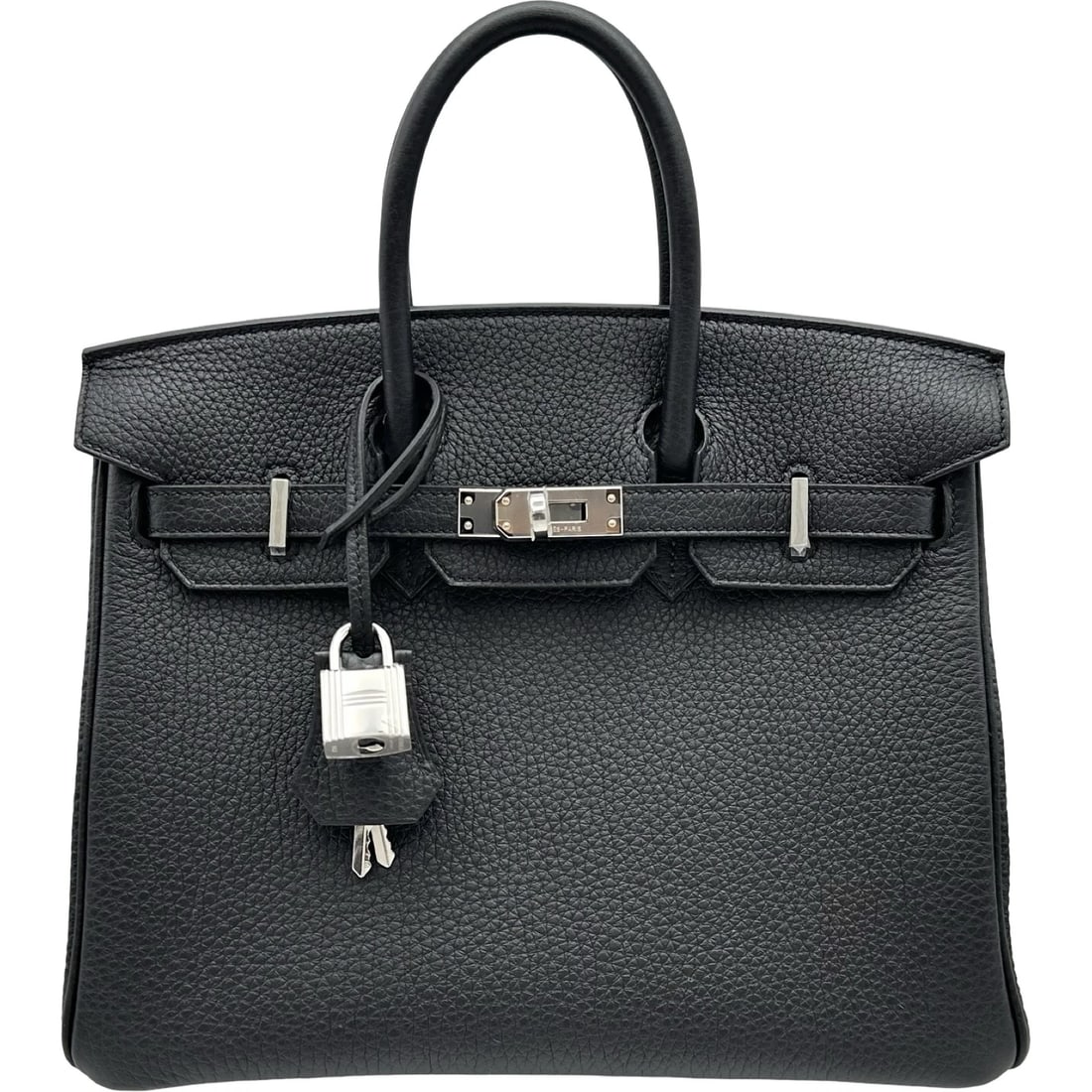 HERMES BIRKIN 25 HANDBAG: HERMES Birkin 25 Handbag Brand: HERMES Type: Handbag Material: Togo Color: Black SilverHardware Size: W25cm x H20cmx D13cm W9.8 x H7.9x D5.1inch Accessories: None Accessories Notice: When purchasing