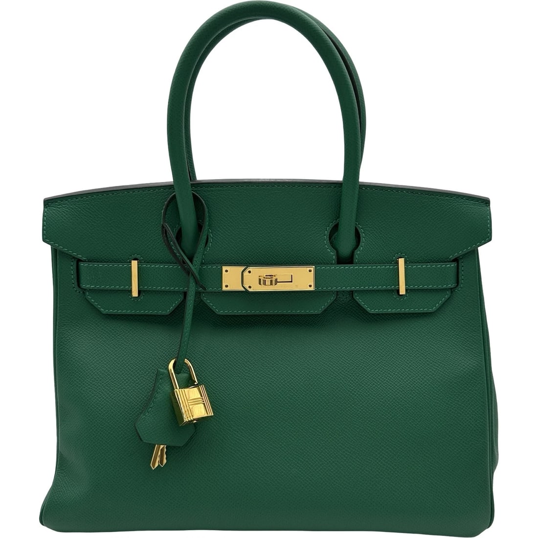 HERMES BIRKIN 30 HANDBAG: HERMES Birkin 30 Handbag Brand: HERMES Type: Handbag Material: Epsom Color: Vert Vertigo GoldHardware Size: W30cm x H23cmx D15cmW11.8 x H9.1x D5.9inch Accessories: None Accessories Notice: When