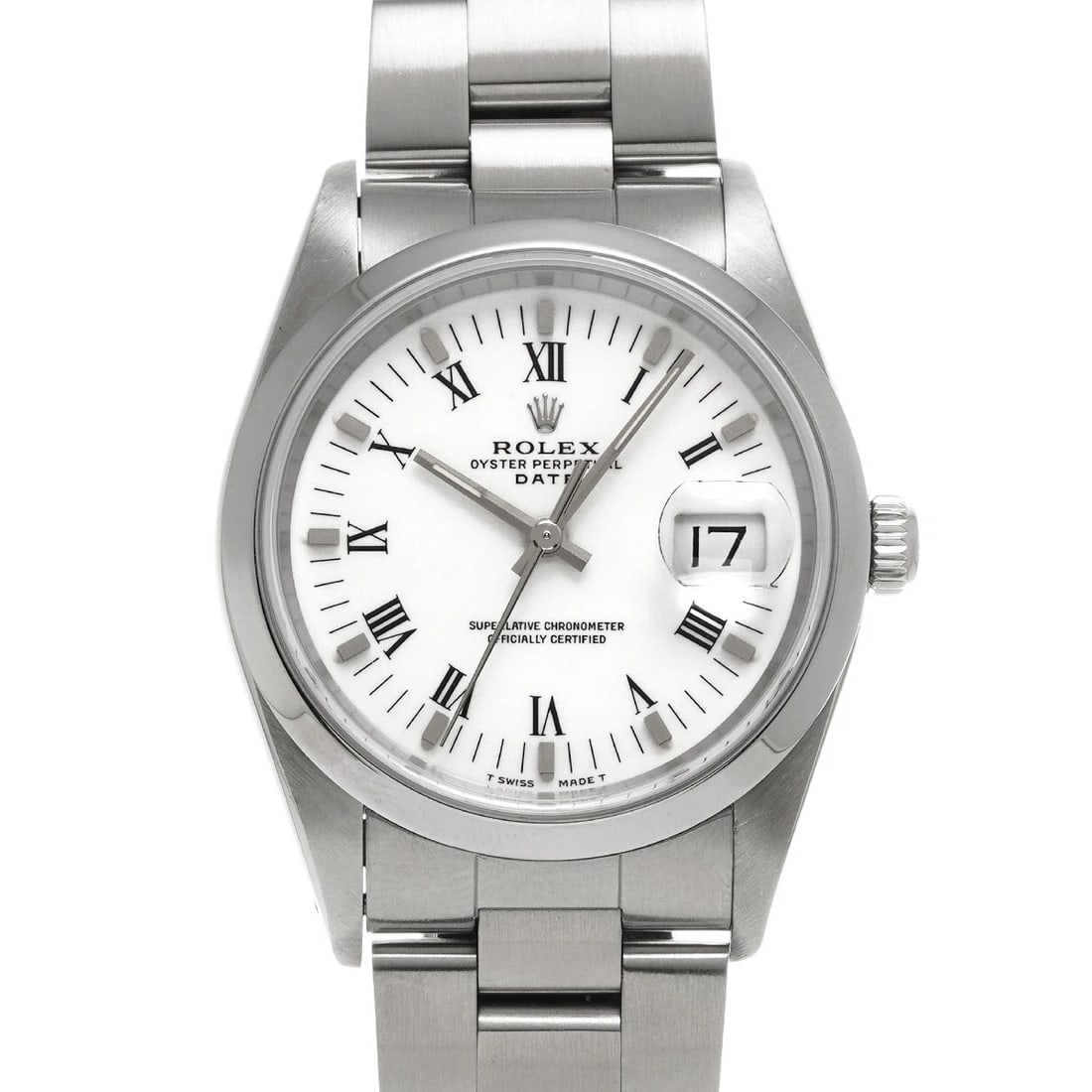 ROLEX OYSTER PERPETUAL DATE WHITE WATCH: ROLEX Oyster Perpetual Date White WATCH Brand: ROLEX Type: Wristwatch Material: Band Material Stainless steel, Case Material Stainless steel Color: Dial Color White Size: ??Case? H/about 34mm W/about 
