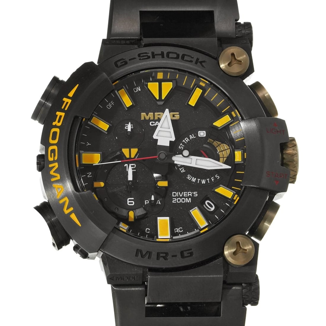 CASIO G-SHOCK MR-G FROGMAN W ANNIVERSARY BLACK WATCH: CASIO G-SHOCK MR-G Frogman W Anniversary Black WATCH Brand: CASIO Type: Wristwatch Material: Band Material titanium, Case Material titanium Color: Dial Color Black Size: ??Case? H/about 56mm W/about 4