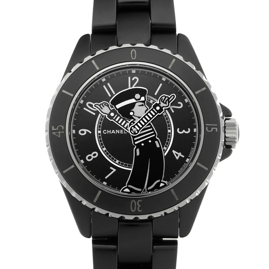 CHANEL MADEMOISELLE J12 LA PAUSA LIMITED BLACK LACQUER WATCH: CHANEL Mademoiselle J12 La Pausa Limited Black Lacquer WATCH Brand: CHANEL Type: Wristwatch Material: Band Material ceramic, Case Material ceramic Color: Dial Color Black Lacquer Size: ??Case? H/about