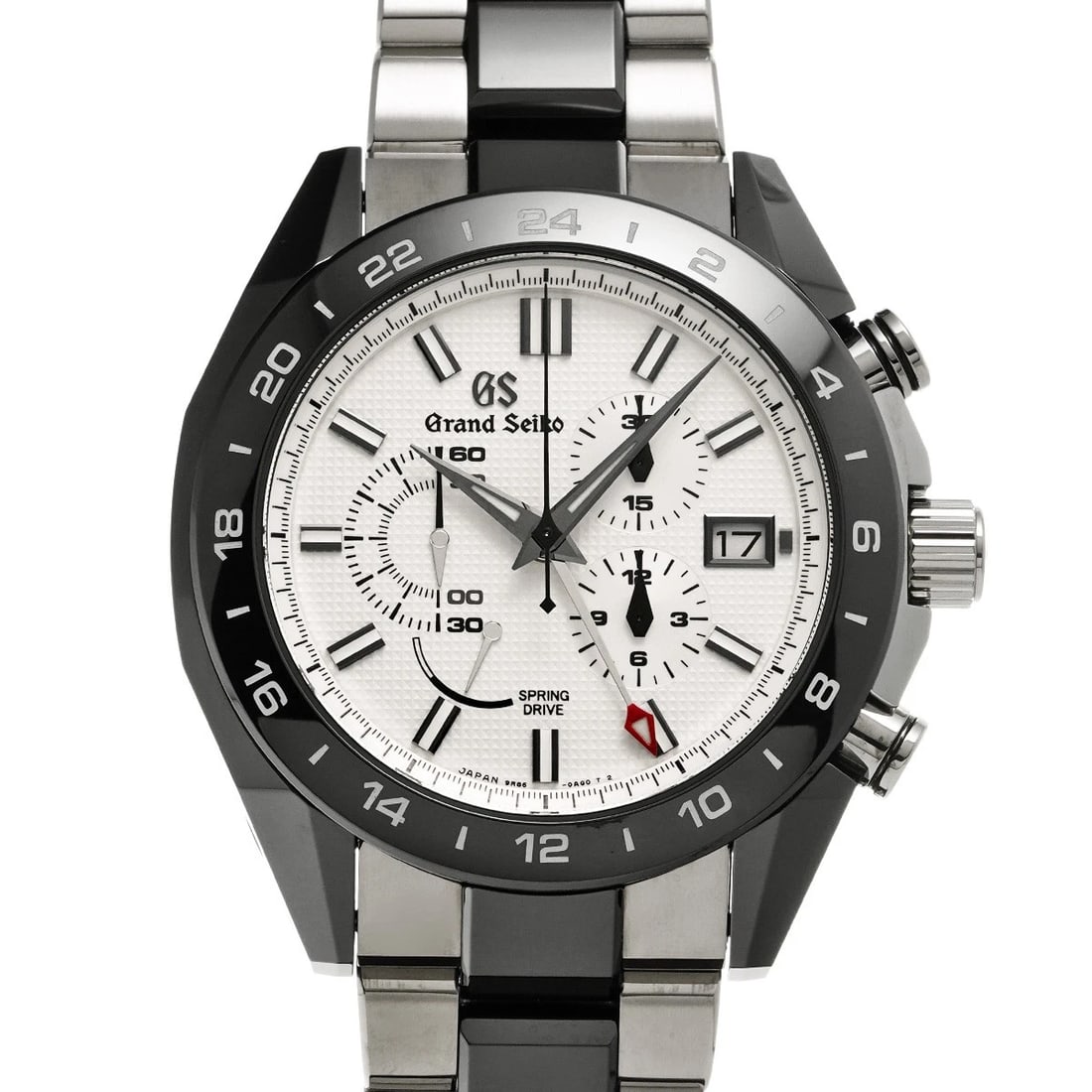 GRAND SEIKO SPORTS COLLECTION SPRING DRIVE CHRONOGRAPH GMT SILVER WATCH: Grand Seiko Sports Collection Spring Drive Chronograph GMT Silver WATCH Brand: Grand Seiko Type: Wristwatch Material: Band Material Bright titanium/ceramic, Case Material Bright titanium Color: Dial C