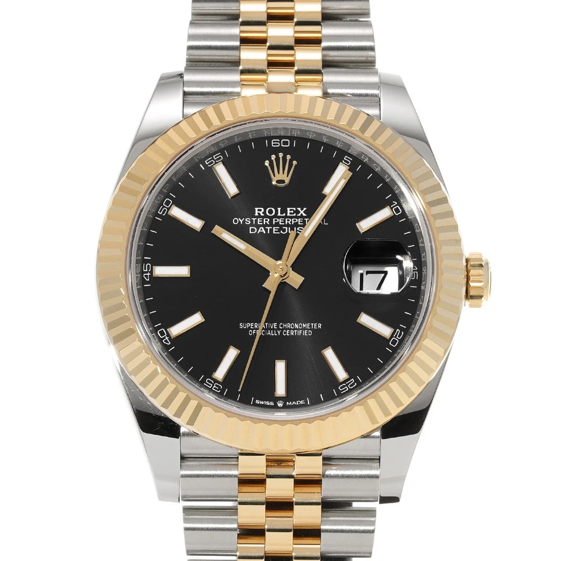 ROLEX DATEJUST BRIGHT BLACK WATCH: ROLEX Datejust Bright Black WATCH Brand: ROLEX Type: Wristwatch Material: Band Material Stainless steel/Yellow Gold, Case Material Stainless steel Color: Dial Color Bright Black Size: ??Case? H/about 